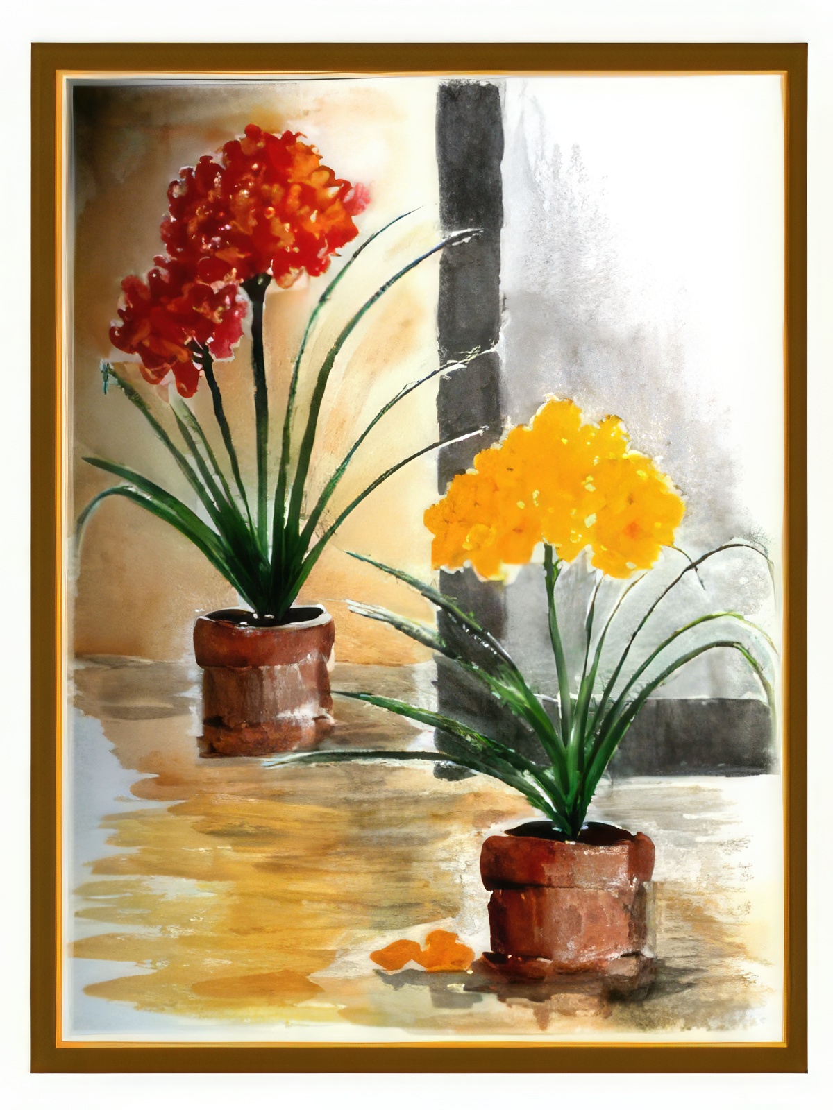 Red and Yellow Clivia Lilies