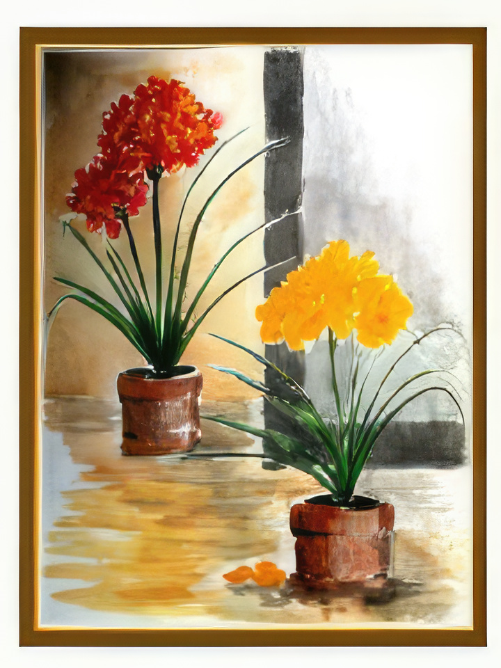 Red and Yellow Clivia Lilies