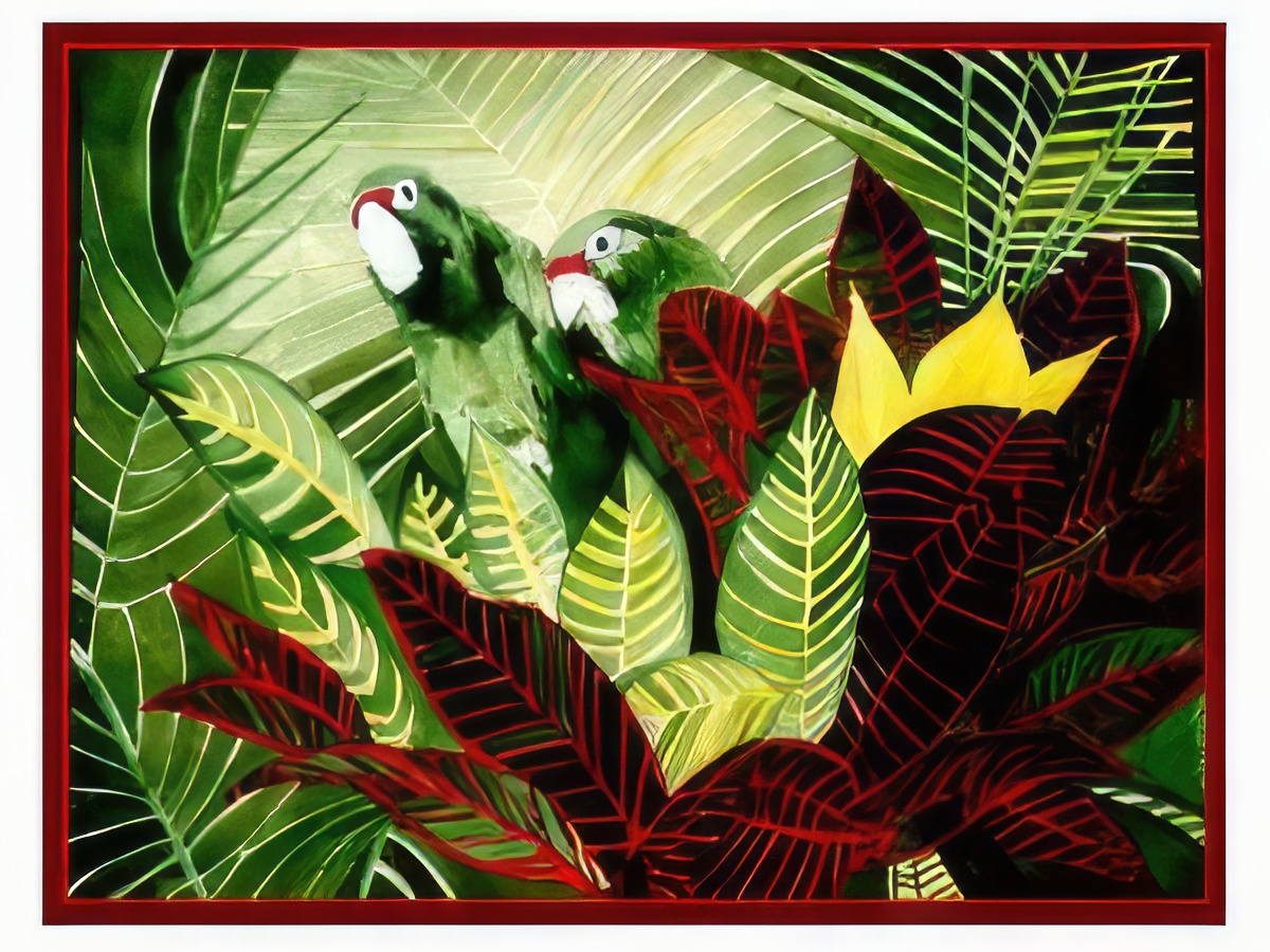 Puerto Rican Parrots in Rainforest
