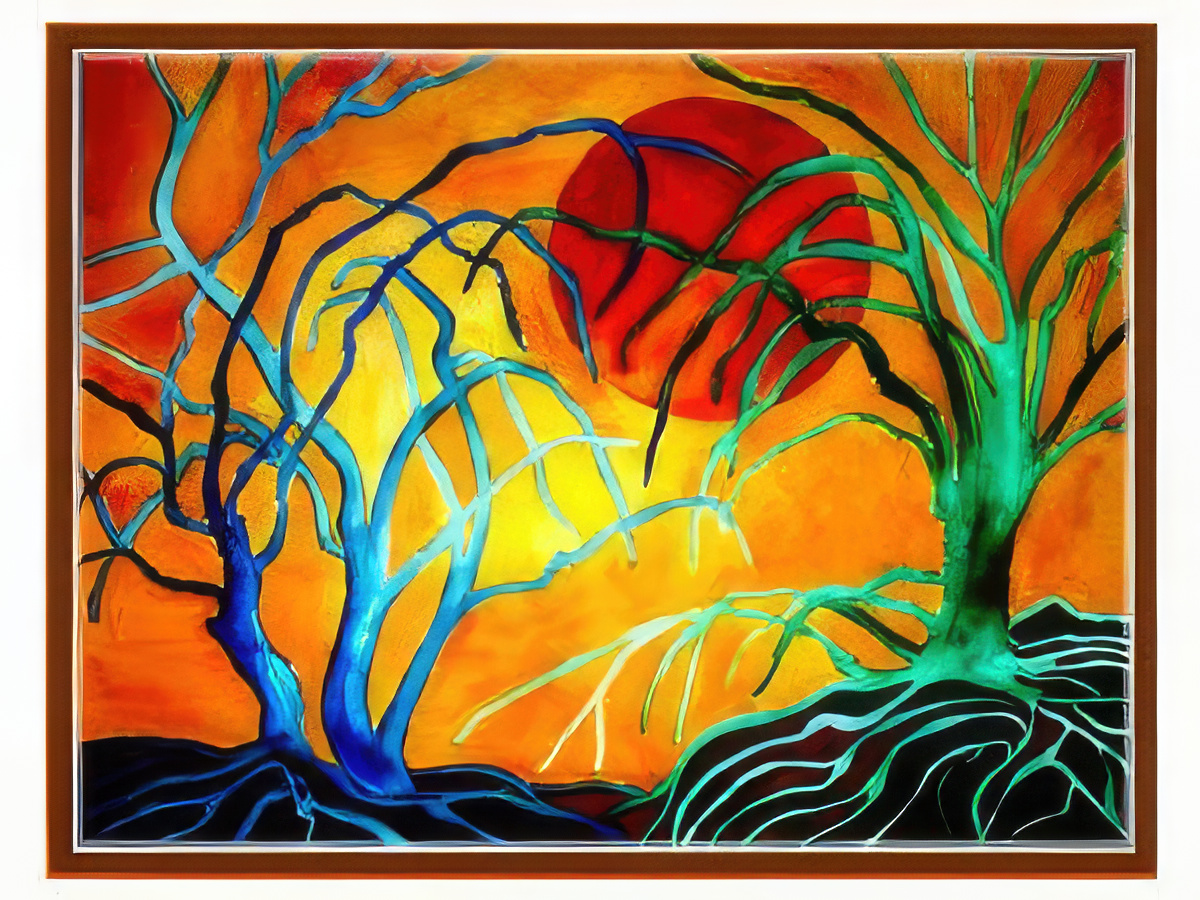 Blue and Green Trees