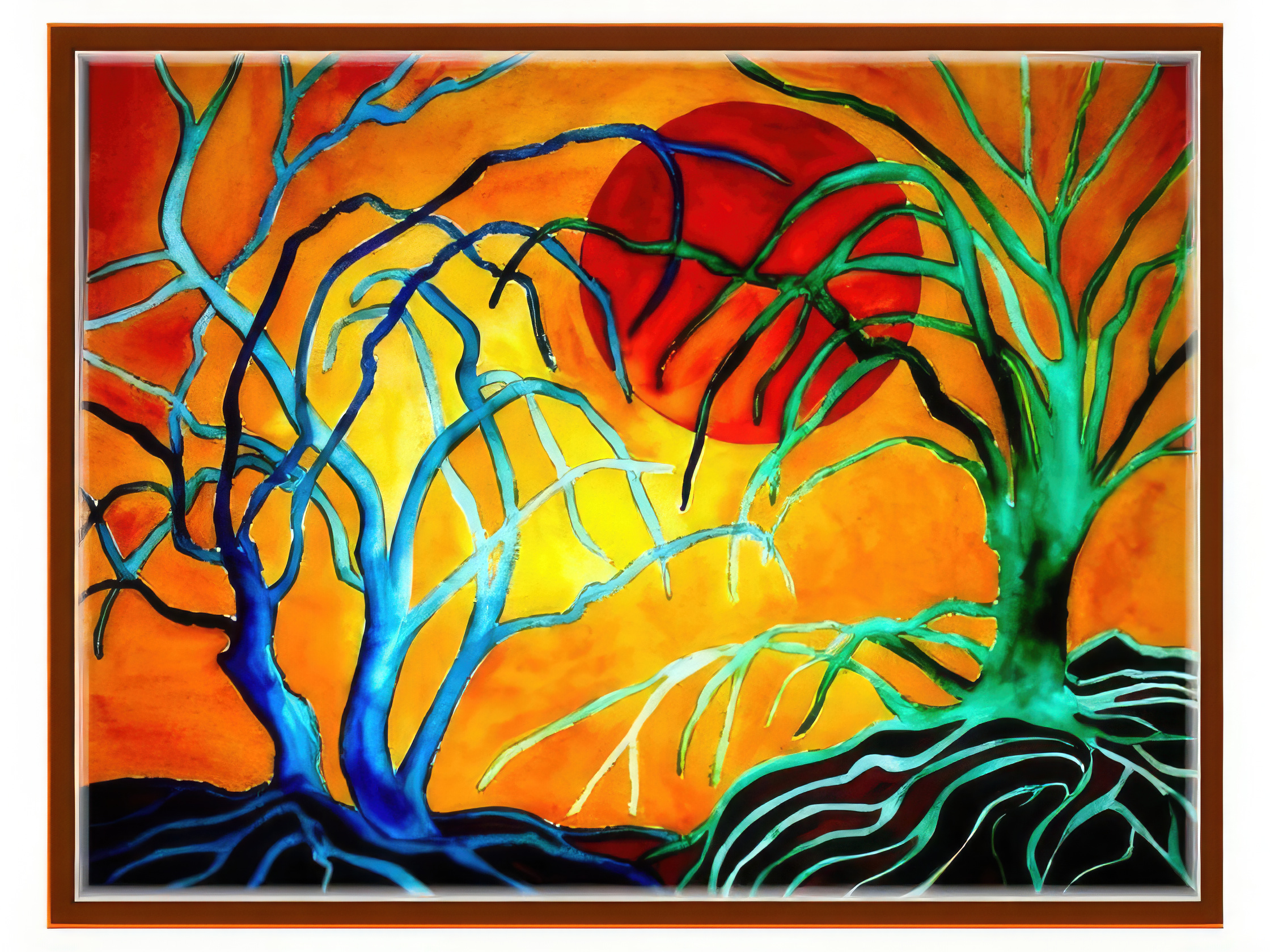 Blue and Green Trees