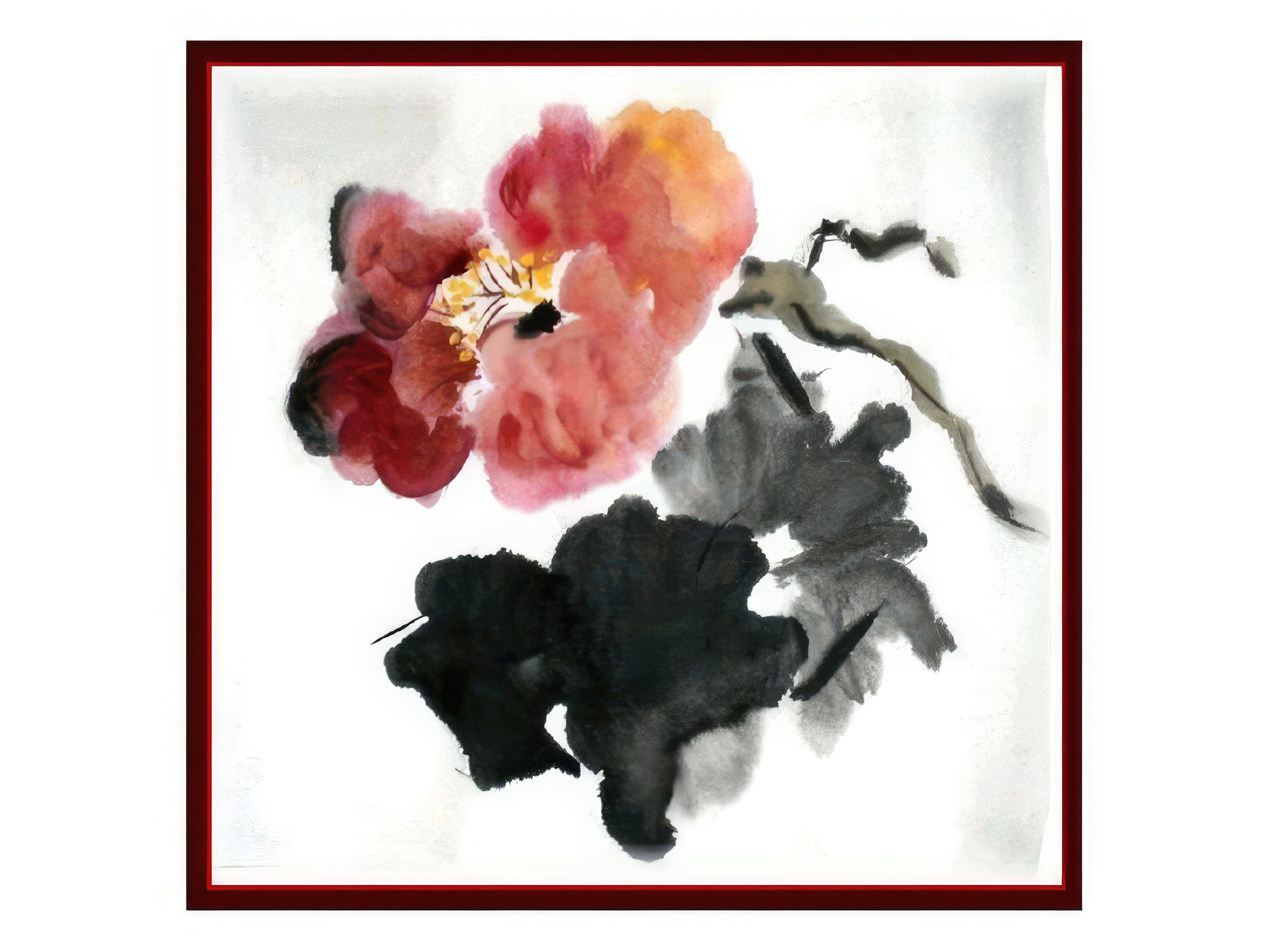 Chinese Painting Peony and Leaf