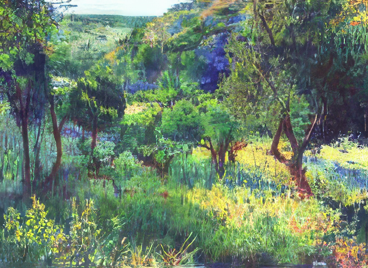Olive Trees at Meron in Israel — colored pencil painting by Raphael