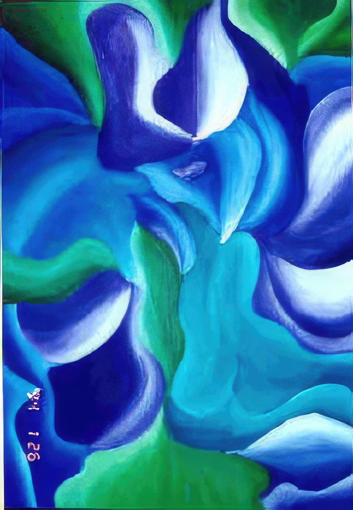 A gift to me from Hannah — abstract oil painting