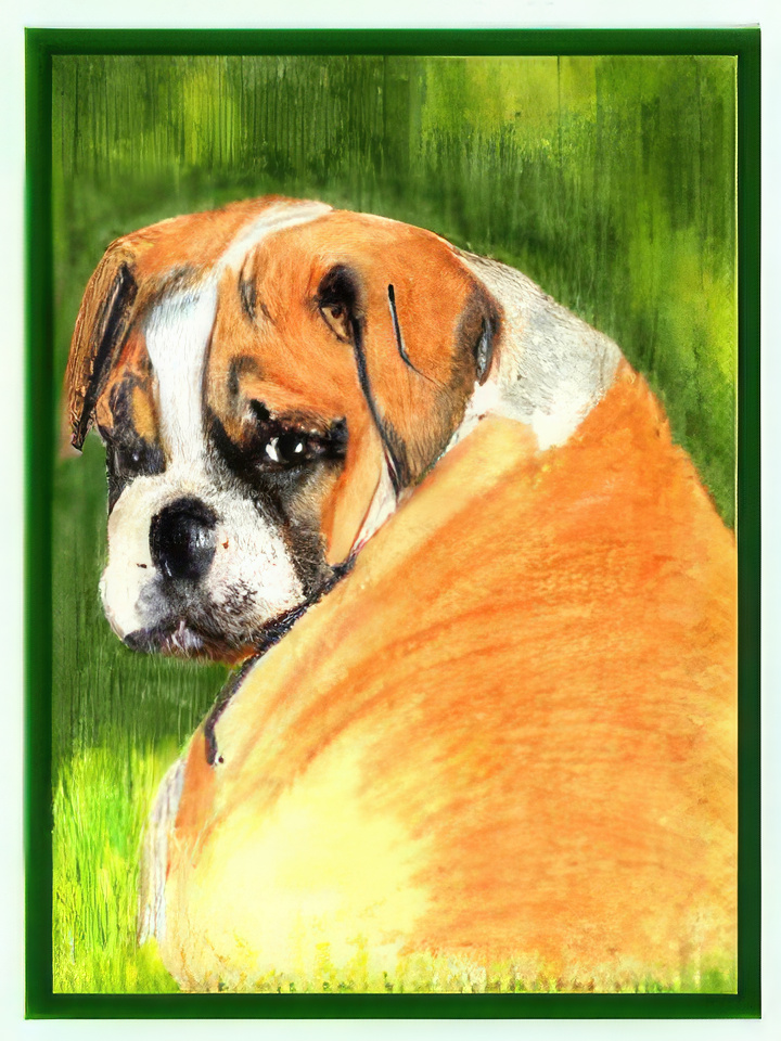 Shy Bulldog — Watercolor Pencil Painting