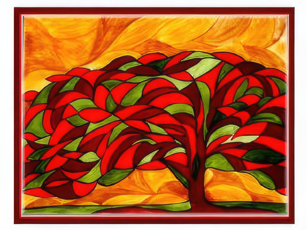 Stained Glass Flamboyan Tree