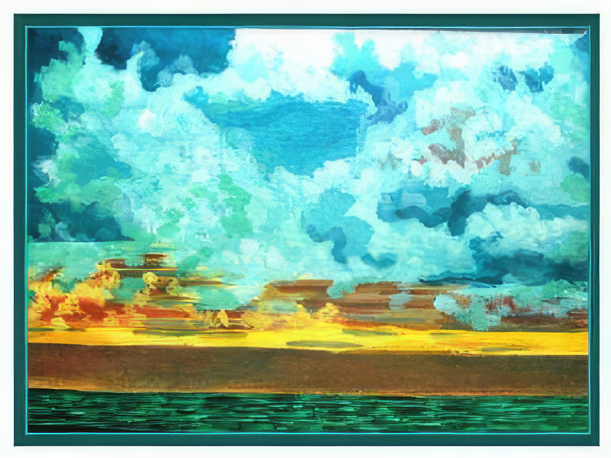 Sunset Over Green Sea